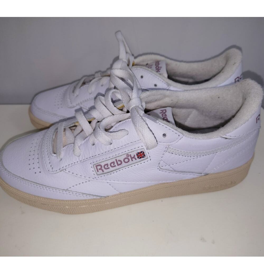 Reebok Womens Club C 85 Vintage Shoes White/Chalk/Infused Lilac GY9739 Sneaker 9 - Picture 5 of 7